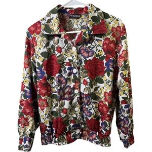Notations vintage Floral Bomber Jacket or shirt